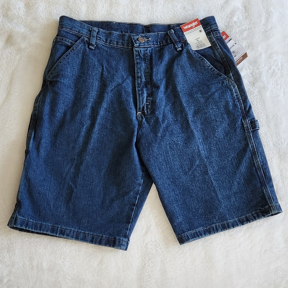 👖 Wrangler Men’s Blue Denim Carpenter Shorts – Size 33, NWT, 11” Inseam